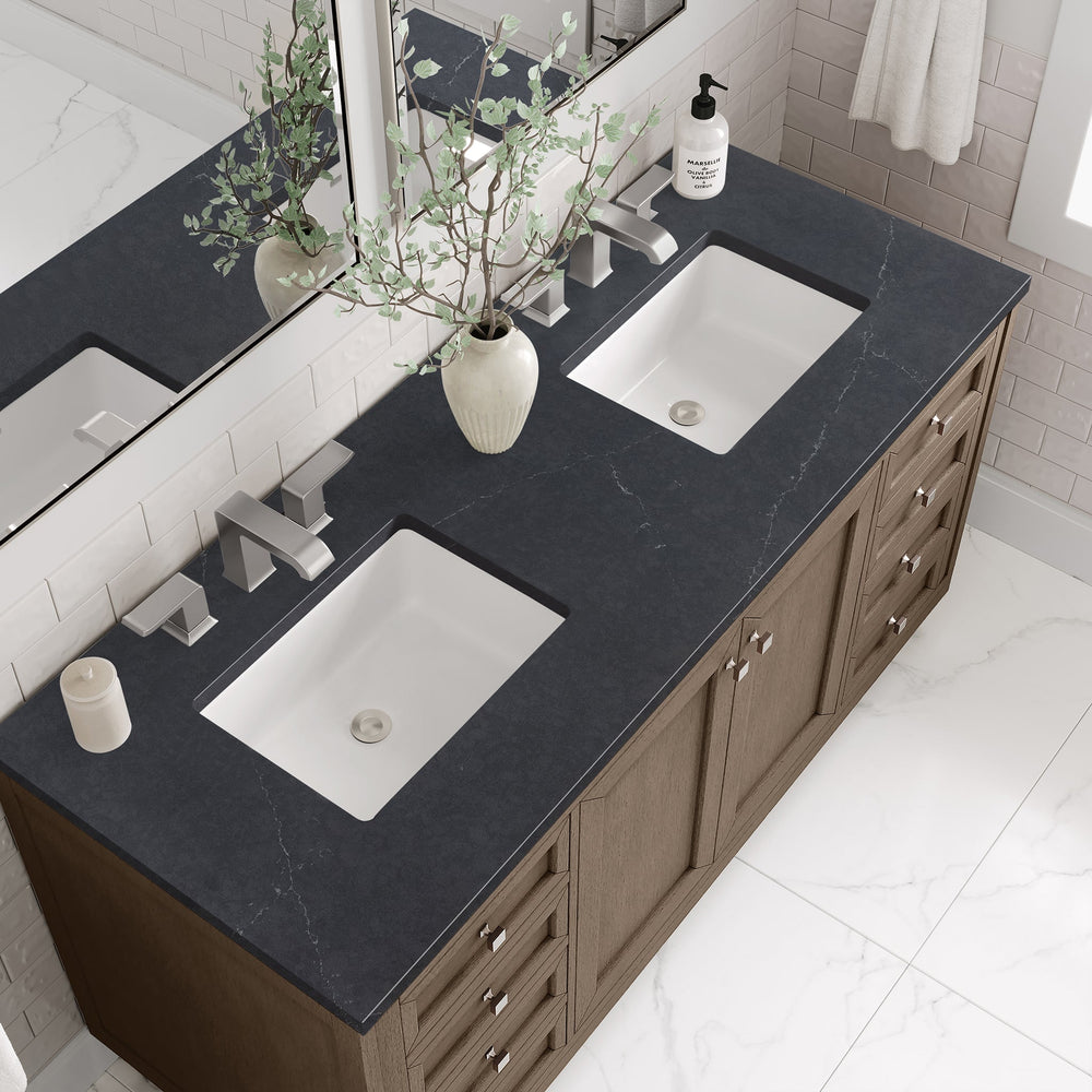 
                  
                    Chicago 60" Double Bathroom Vanity in Whitewashed Walnut Double bathroom Vanity James Martin Vanities Charcoal Soapstone Silestone 
                  
                