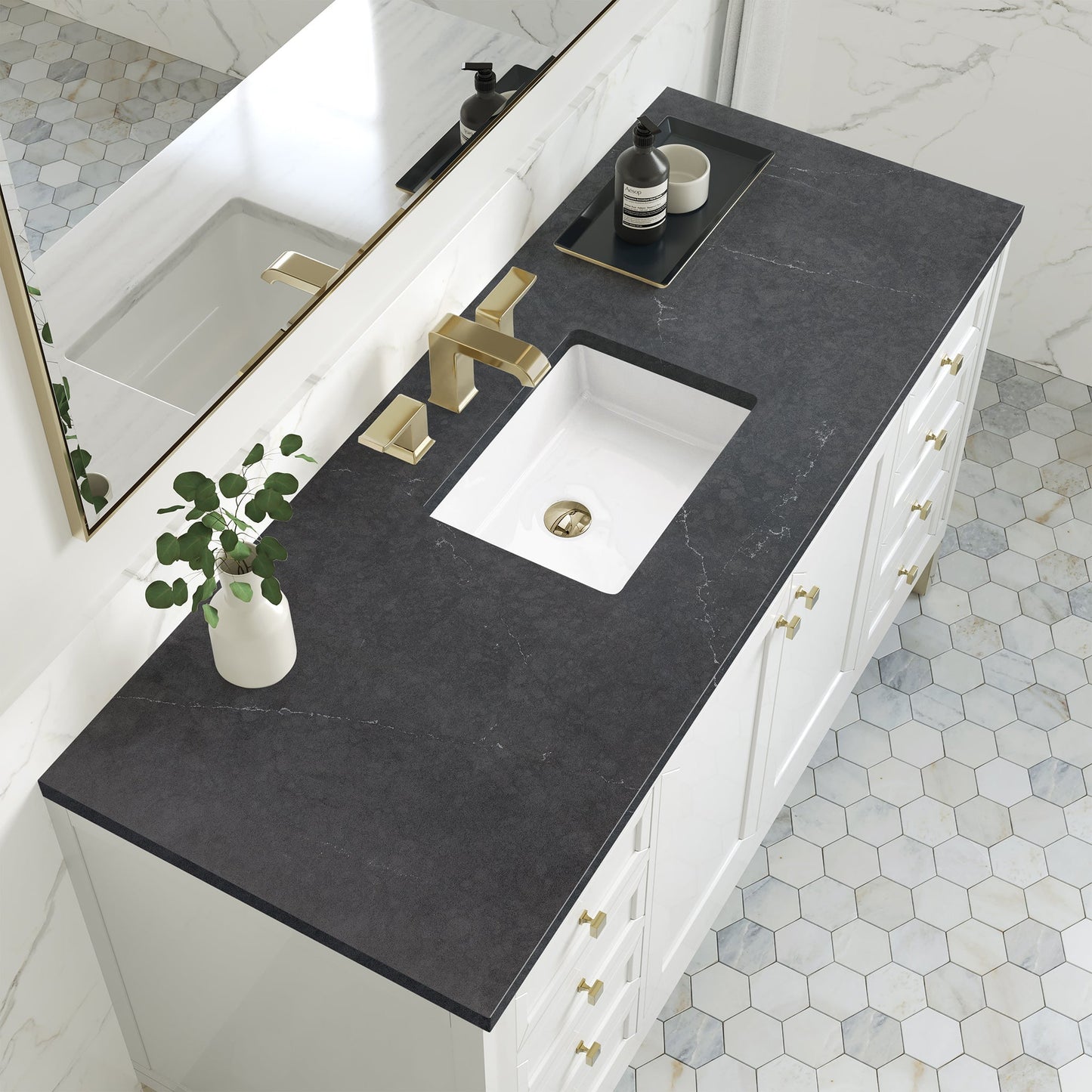 
                  
                    Chicago 60" Single Bathroom Vanity in Glossy White Single Bathroom Vanity James Martin Vanities Charcoal Soapstone Silestone 
                  
                