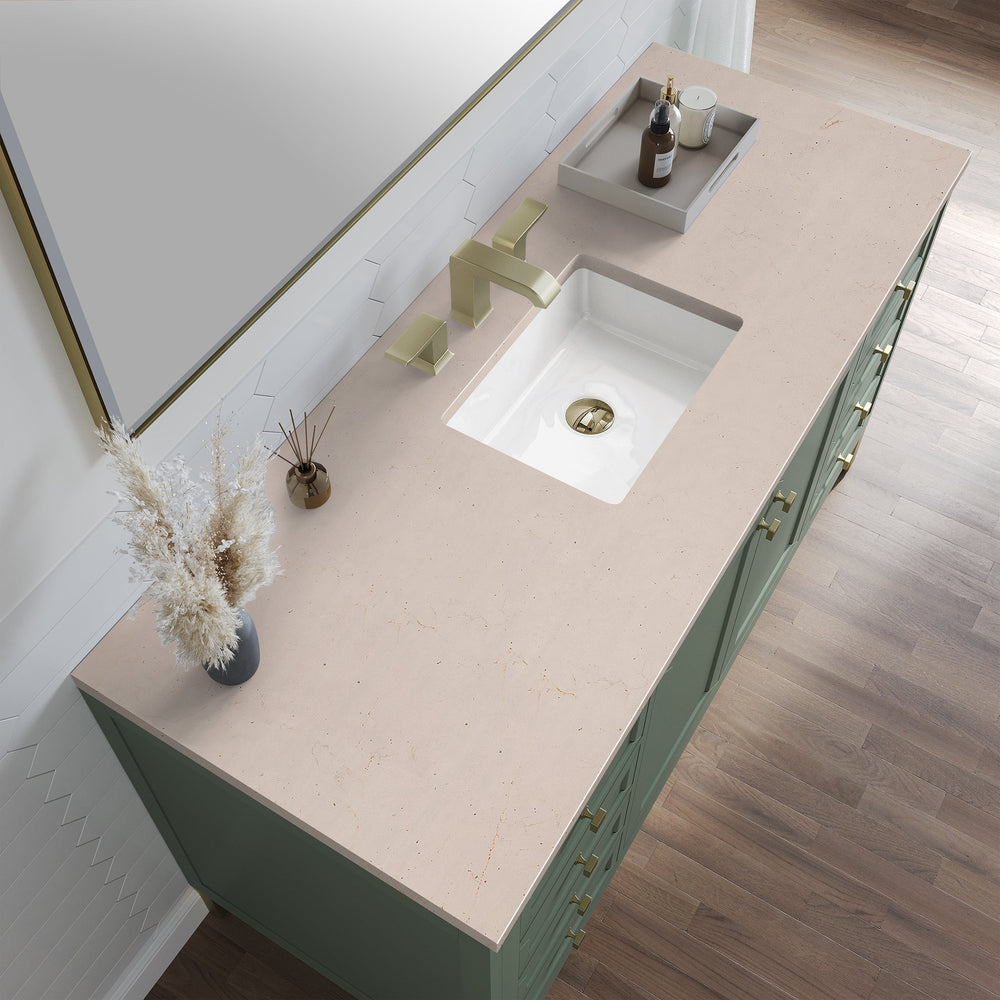 
                  
                    Chicago 60" Single Bathroom Vanity in Smokey Celadon Single Bathroom Vanity James Martin Vanities Eternal Marfil Silestone 
                  
                