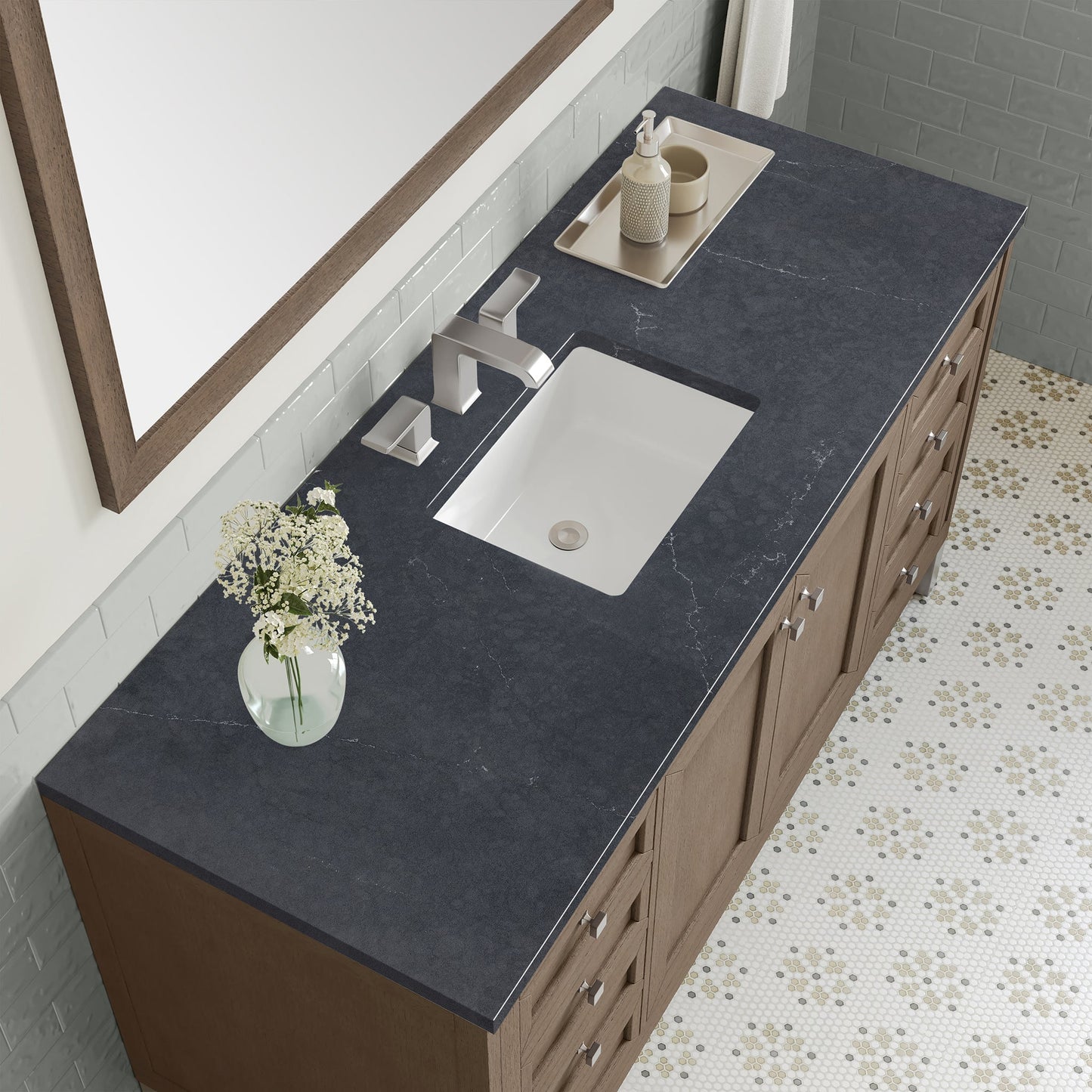 
                  
                    Chicago 60" Single Bathroom Vanity in Whitewashed Walnut Single Bathroom Vanity James Martin Vanities Charcoal Soapstone Silestone 
                  
                