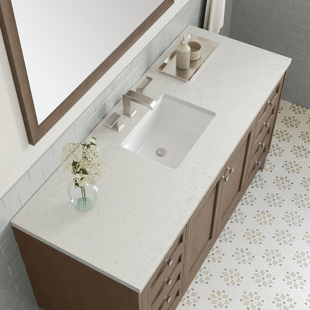 
                  
                    Chicago 60" Single Bathroom Vanity in Whitewashed Walnut Single Bathroom Vanity James Martin Vanities Lime Delight Silestone 
                  
                