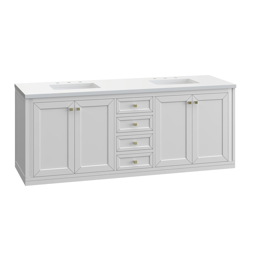 
                  
                    Chicago 72" Double Bathroom Vanity in Glossy White Double bathroom Vanity James Martin Vanities 
                  
                