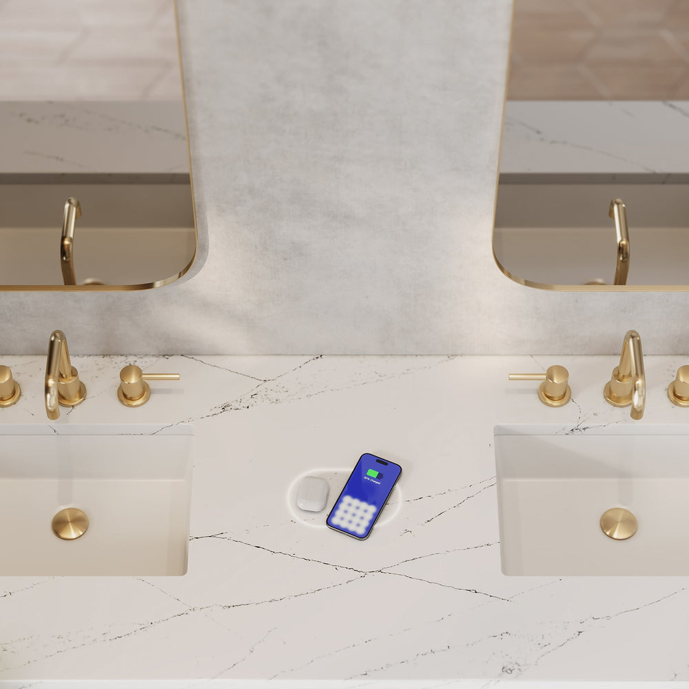 
                  
                    Chicago 72" Double Bathroom Vanity in Glossy White Double bathroom Vanity James Martin Vanities FreePower-Enabled Ethereal Noctis Silestone 
                  
                