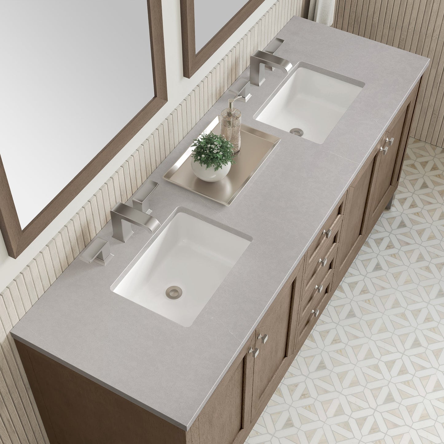 
                  
                    Chicago 72" Double Bathroom Vanity in Whitewashed Walnut Double bathroom Vanity James Martin Vanities 
                  
                