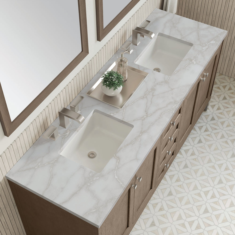 
                  
                    Chicago 72" Double Bathroom Vanity in Whitewashed Walnut Double bathroom Vanity James Martin Vanities Victorian Silver Silestone 
                  
                