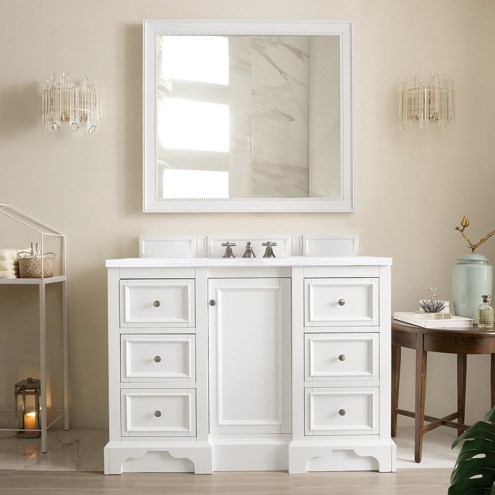 
                  
                    De Soto 48" Single Bathroom Vanity in Bright White Single Bathroom Vanity James Martin Vanities Select Your Top 
                  
                