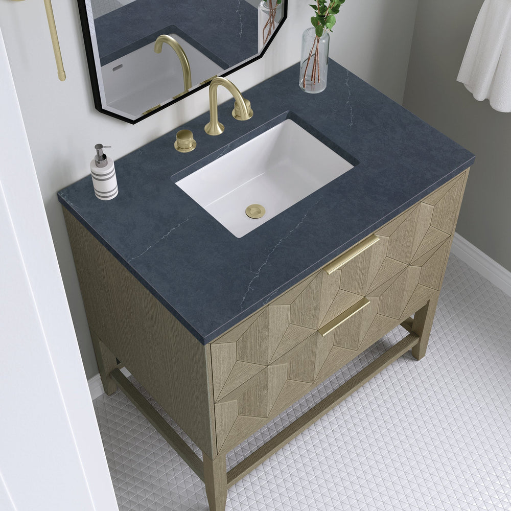 
                  
                    Emmeline 36" Vanity in Pebble Oak Single Bathroom Vanity James Martin Vanities Charcoal Soapstone Silestone 
                  
                