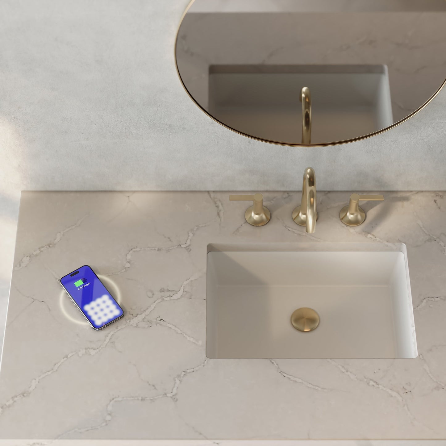 
                  
                    Emmeline 48" Vanity in Pebble Oak Single Bathroom Vanity James Martin Vanities FreePower-Enabled Victorian Silver Silestone 
                  
                