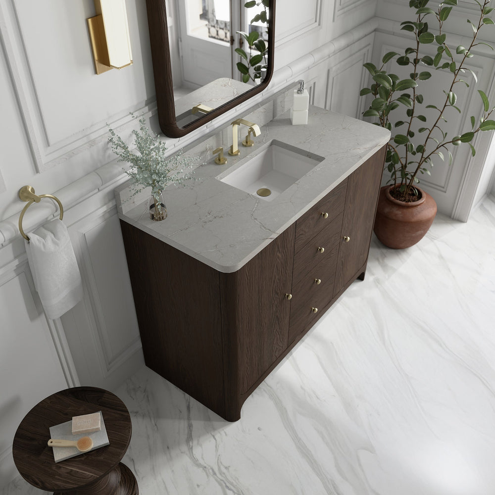 
                  
                    Gracyn 48" Single Vanity in Sable Single Bathroom Vanity James Martin Vanities Victorian Silver Silestone 
                  
                