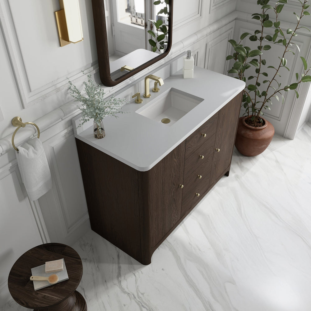 
                  
                    Gracyn 48" Single Vanity in Sable Single Bathroom Vanity James Martin Vanities White Zeus Silestone 
                  
                