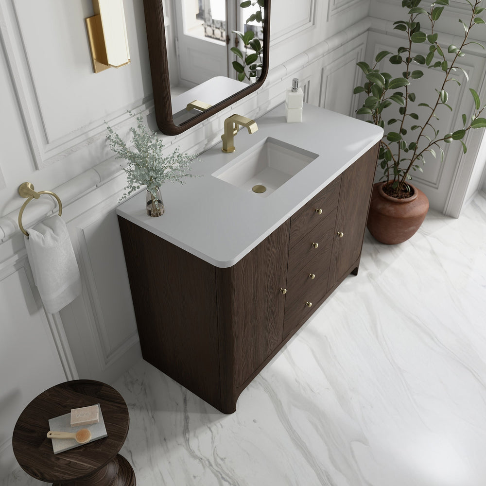 
                  
                    Gracyn 48" Single Vanity in Sable Single Bathroom Vanity James Martin Vanities White Zeus Silestone 
                  
                