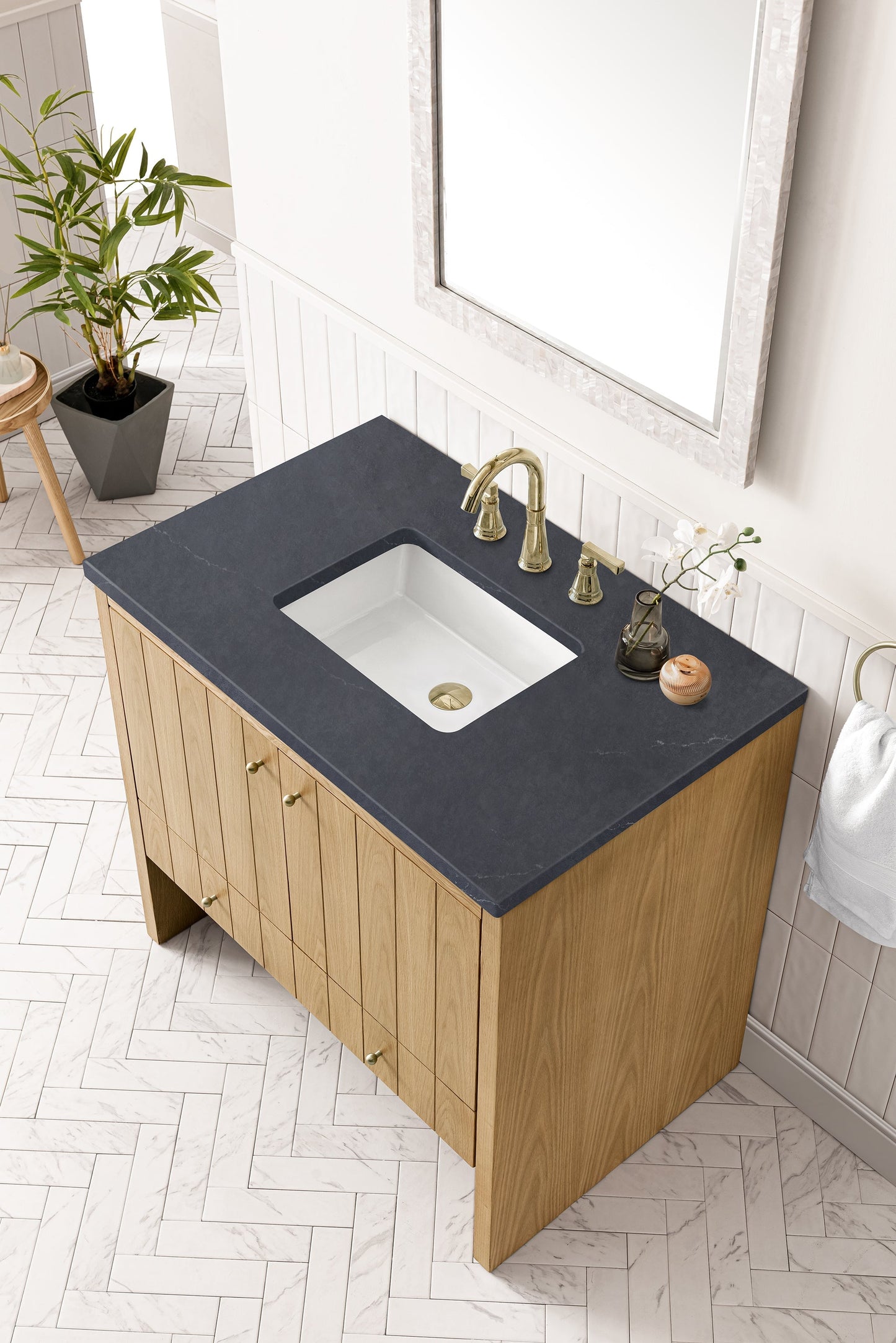 
                  
                    Hudson 36" Single Vanity in Light Natural Oak Single Bathroom Vanity James Martin Vanities Charcoal Soapstone Silestone 
                  
                