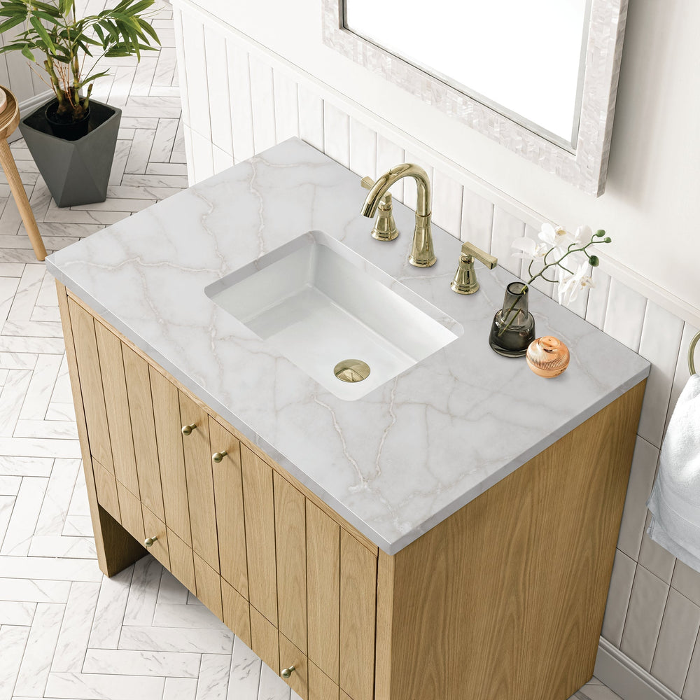 
                  
                    Hudson 36" Single Vanity in Light Natural Oak Single Bathroom Vanity James Martin Vanities Victorian Silver Silestone 
                  
                