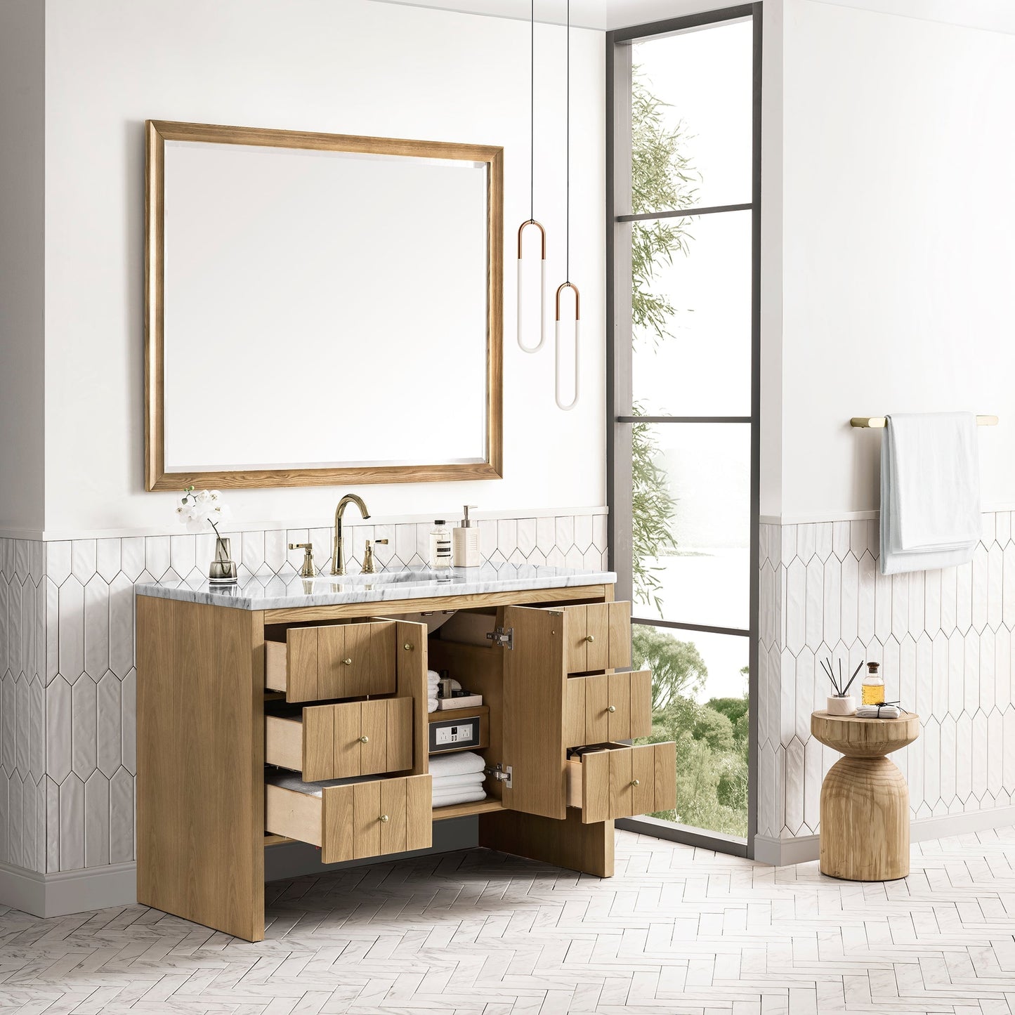 
                  
                    Hudson 48" Single Vanity in Light Natural Oak Single Bathroom Vanity James Martin Vanities 
                  
                