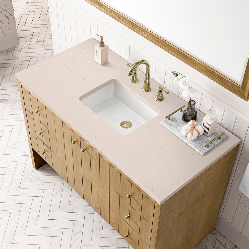 
                  
                    Hudson 48" Single Vanity in Light Natural Oak Single Bathroom Vanity James Martin Vanities Eternal Marfil Silestone 
                  
                