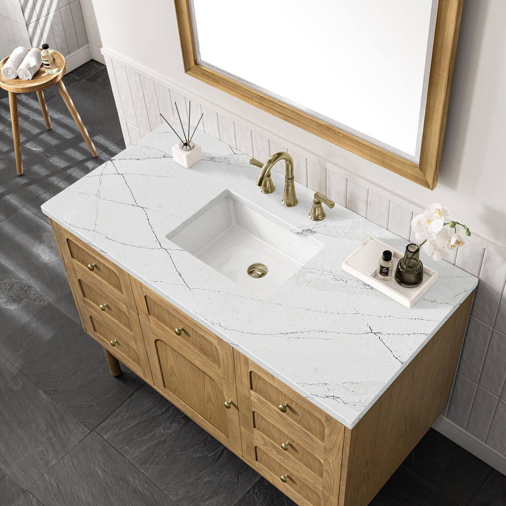 
                  
                    Laurent 48" Single Vanity in Light Natural Oak James Martin Vanities Ethereal Noctis Silestone 
                  
                