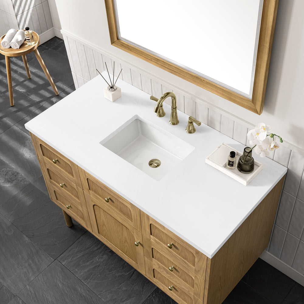 
                  
                    Laurent 48" Single Vanity in Light Natural Oak James Martin Vanities White Zeus Silestone 
                  
                