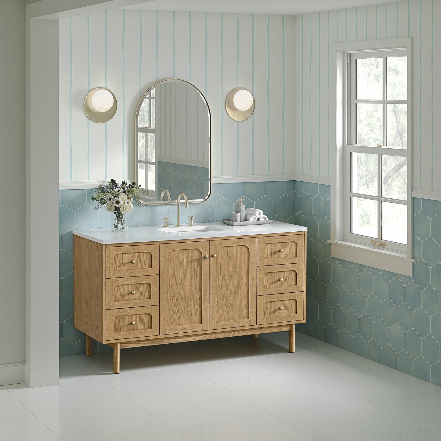 
                  
                    Laurent 60" Single Vanity in Light Natural Oak Single Bathroom Vanity James Martin Vanities 
                  
                