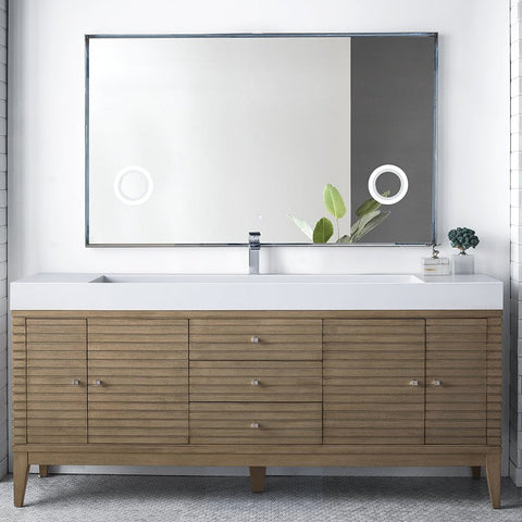 Linear 72" Single Bathroom Vanity in Whitewashed Walnut Single Bathroom Vanity James Martin Vanities 