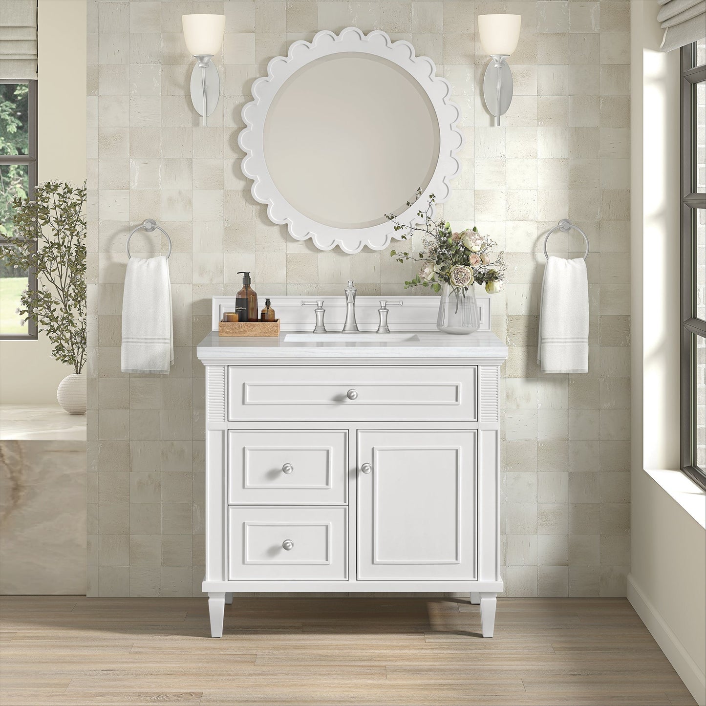 Lorelai 36" Single Vanity in Bright White James Martin Vanities Select Your Top 