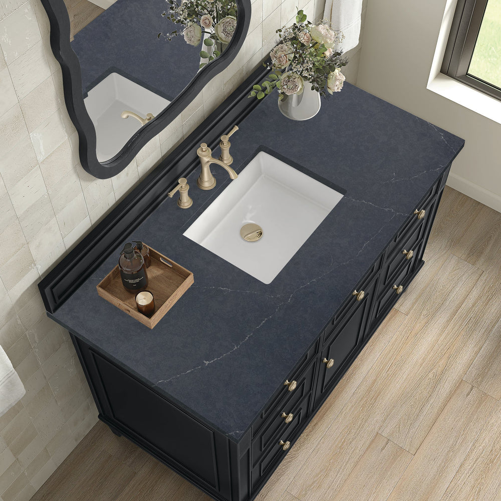 
                  
                    Lorelai 48" Single Vanity in Black Onyx James Martin Vanities Charcoal Soapstone Quartz 
                  
                