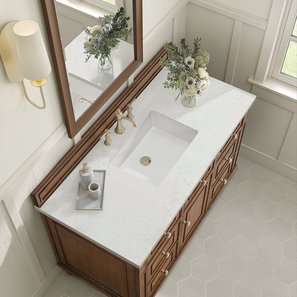 
                  
                    Lorelai 48" Single Vanity in Mid-Century Walnut James Martin Vanities Lime Delight Silestone 
                  
                