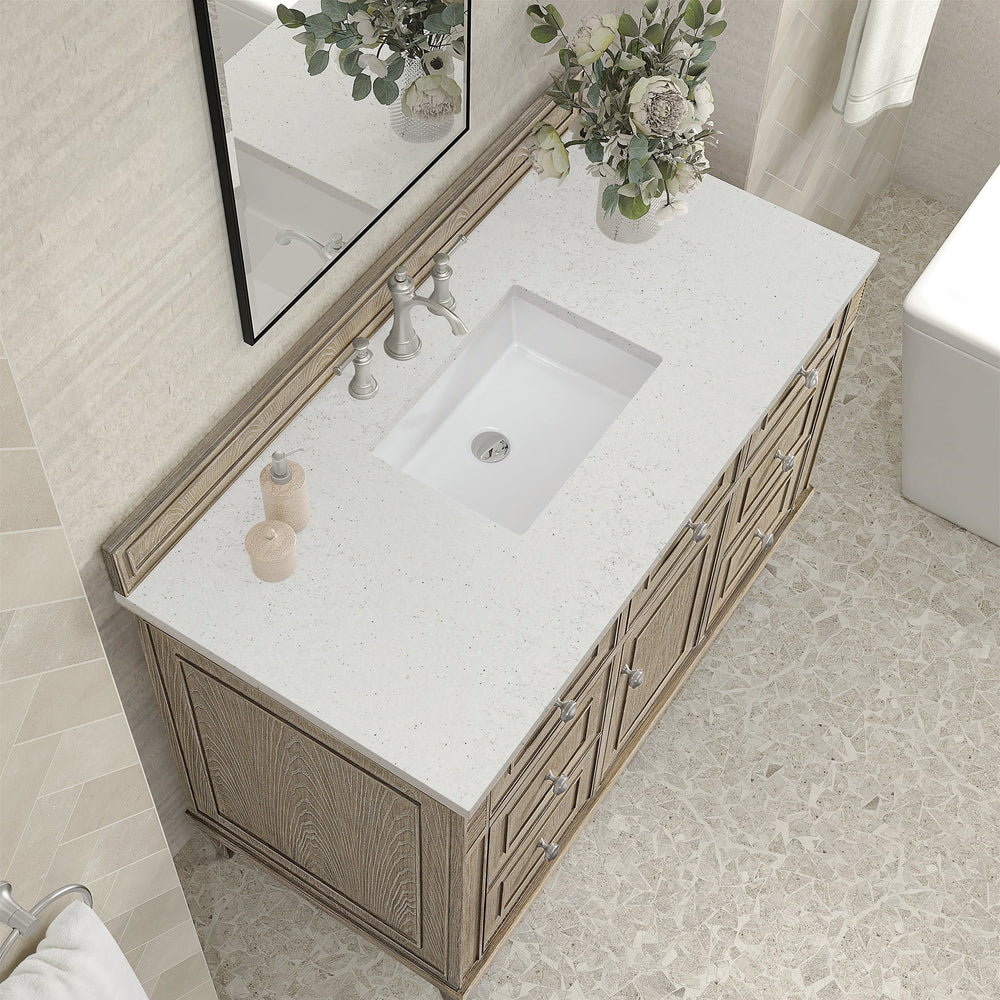 
                  
                    Lorelai 48" Single Vanity in Whitewashed Oak James Martin Vanities Lime Delight Silestone 
                  
                