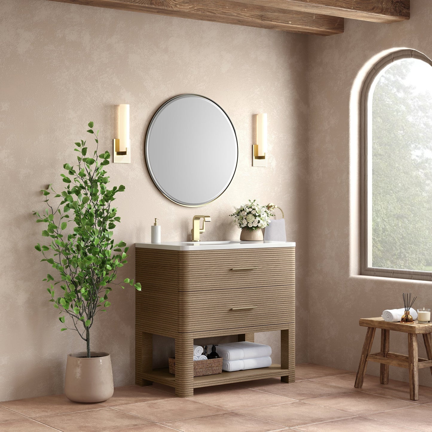 
                  
                    Lucian 36" Single Vanity in Pebble Oak Single Bathroom Vanity James Martin Vanities 
                  
                