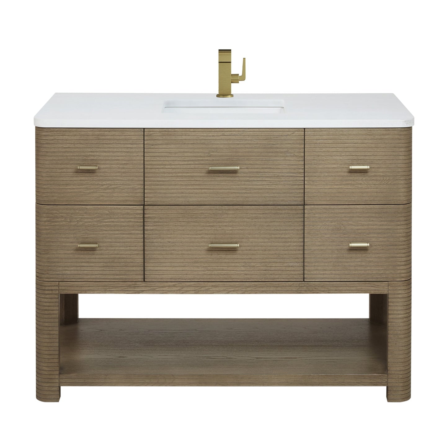 
                  
                    Lucian 48" Single Vanity in Pebble Oak Single Bathroom Vanity James Martin Vanities 
                  
                