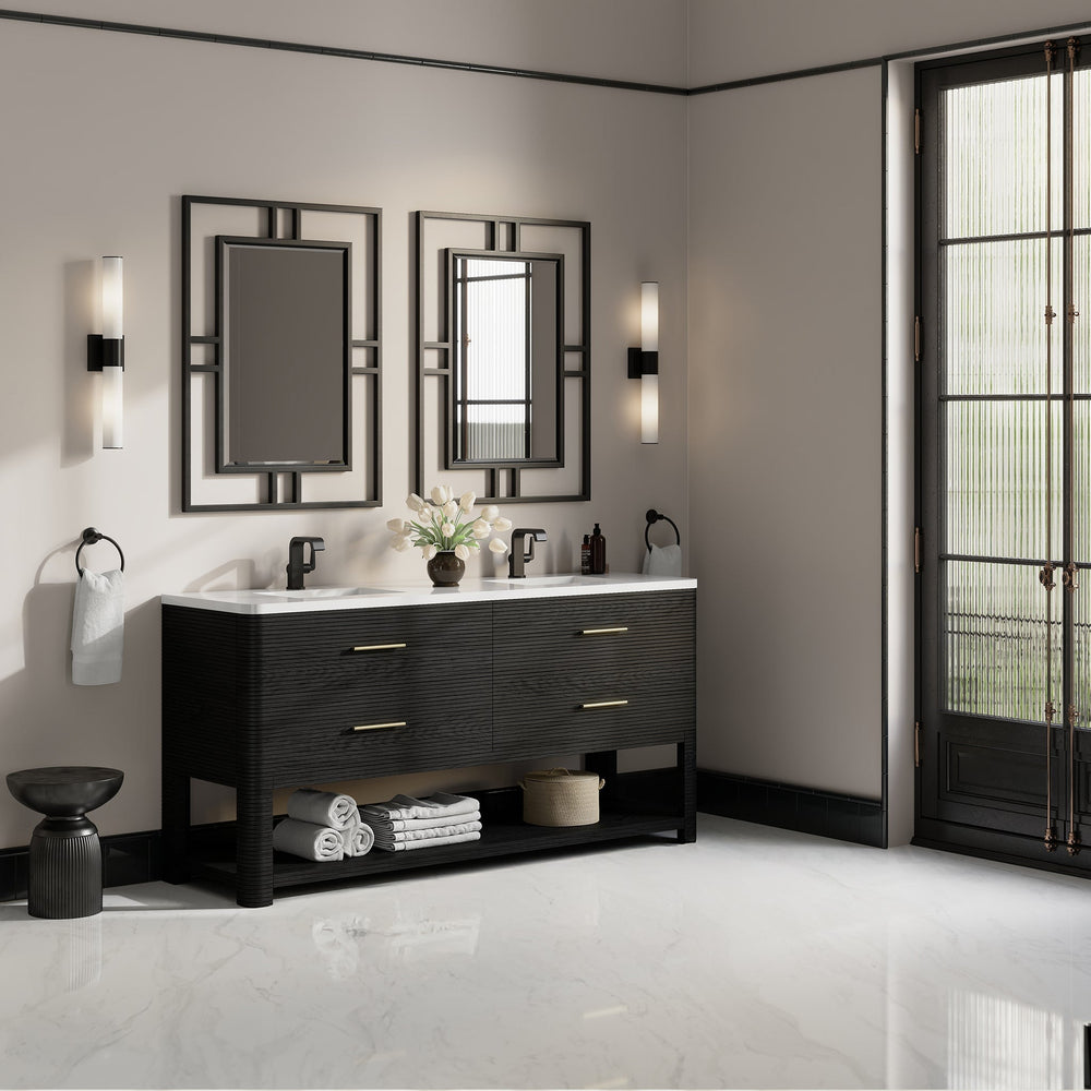 
                  
                    Lucian 72" Double Vanity in Carbon Oak Double bathroom Vanity James Martin Vanities 
                  
                