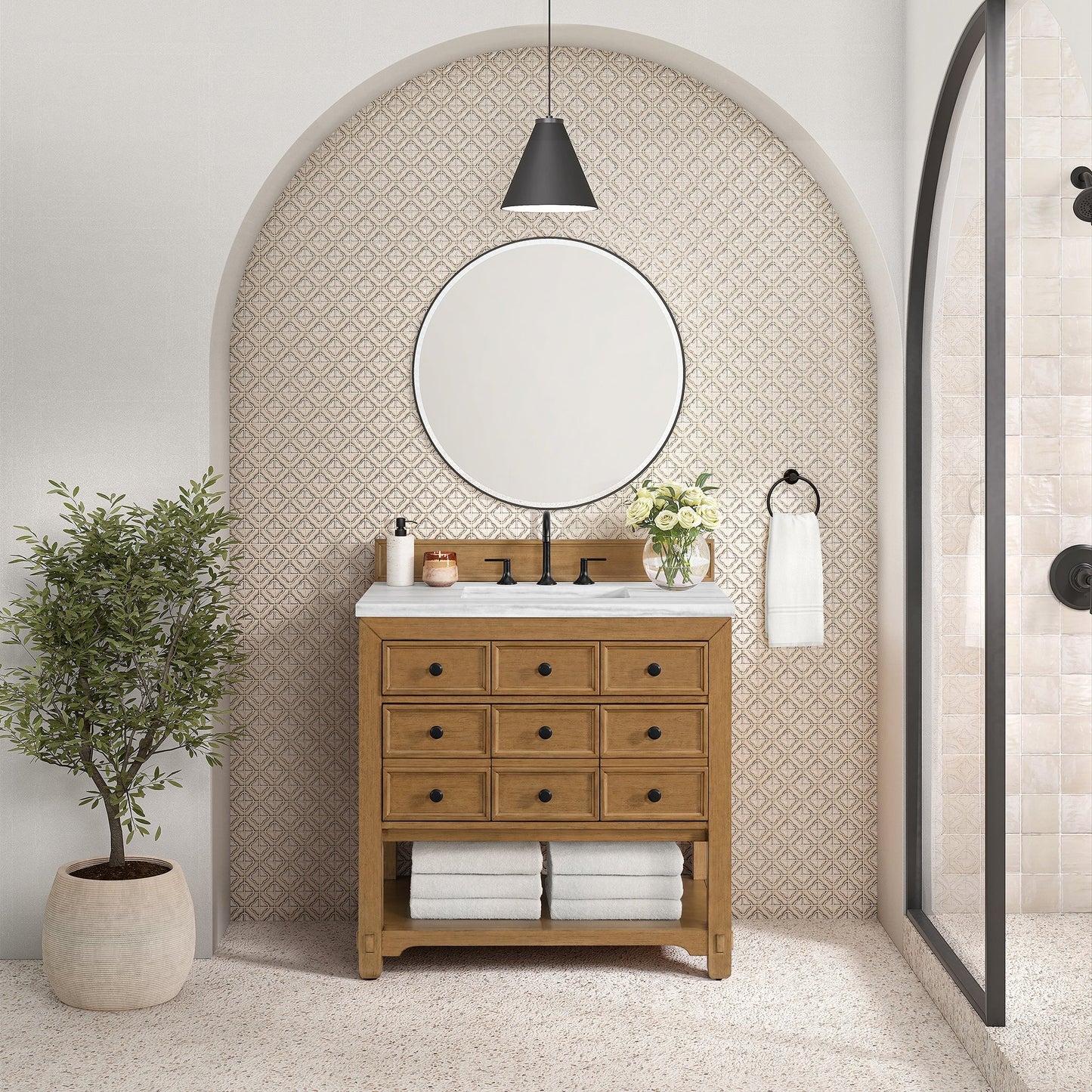 Malibu 36" Single Bathroom Vanity in Amber Birch Single Bathroom Vanity James Martin Vanities Select Your Top 