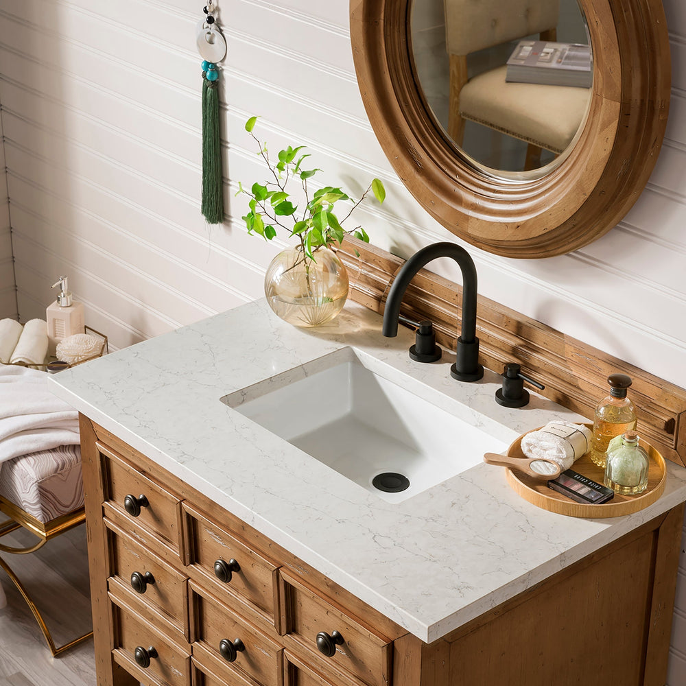 
                  
                    Malibu 36" Single Bathroom Vanity Single Bathroom Vanity James Martin Vanities Eternal Jasmine Pearl Silestone 
                  
                