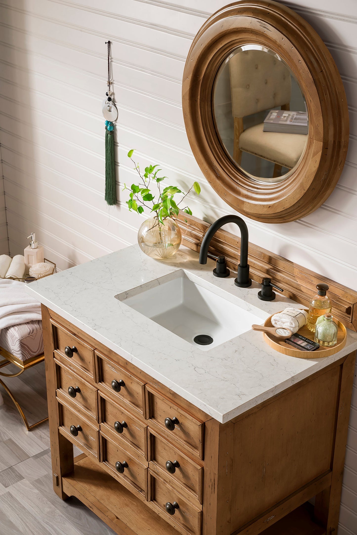 
                  
                    Malibu 36" Single Bathroom Vanity Single Bathroom Vanity James Martin Vanities Eternal Jasmine Pearl Silestone 
                  
                