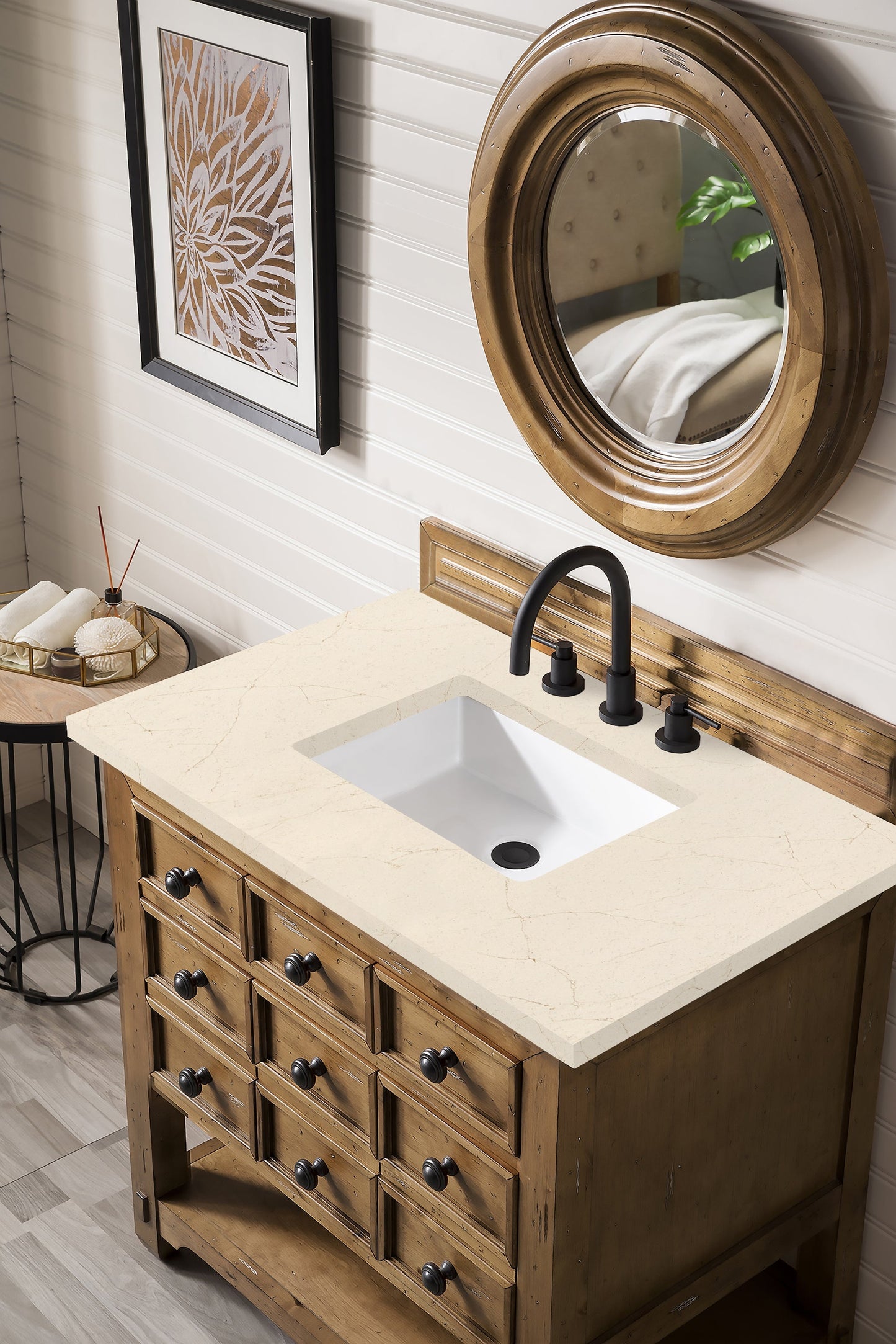 
                  
                    Malibu 36" Single Bathroom Vanity Single Bathroom Vanity James Martin Vanities Eternal Marfil Silestone 
                  
                