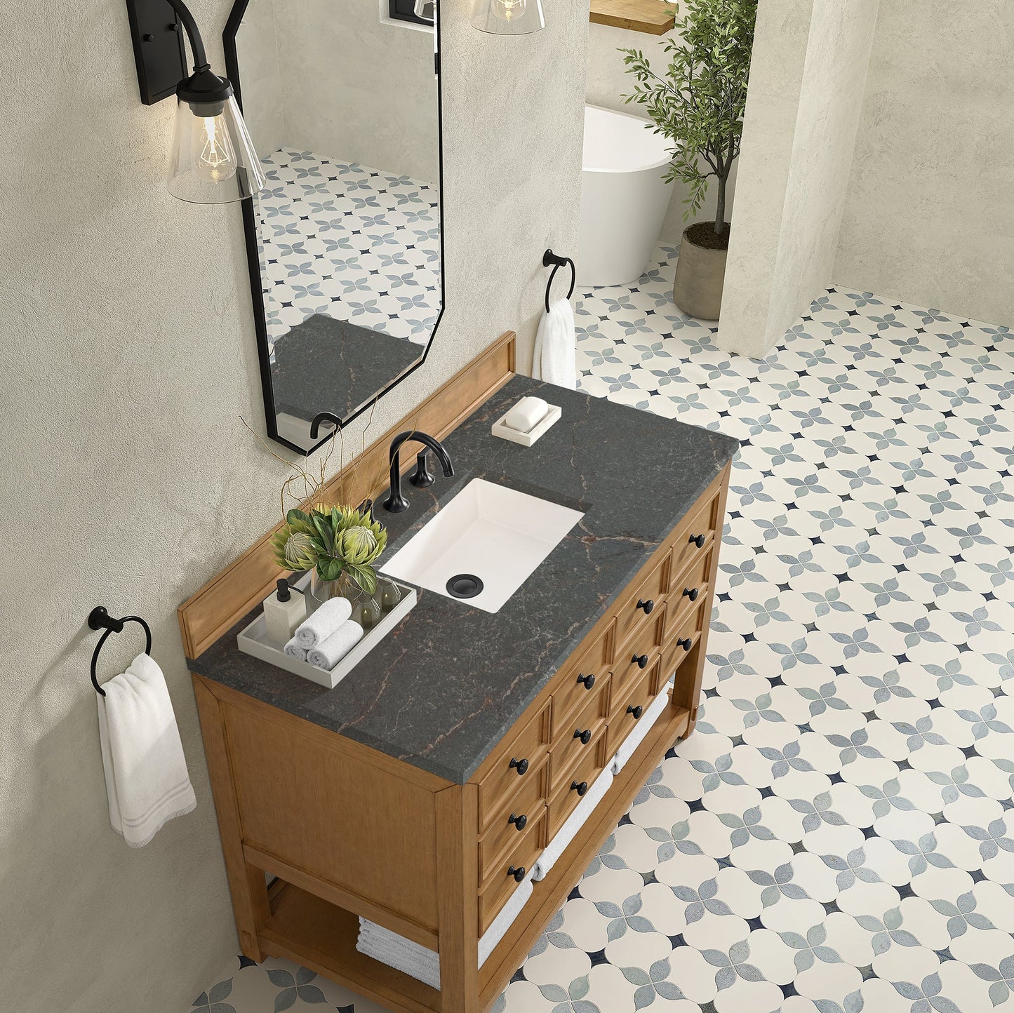 
                  
                    Malibu 48" Single Bathroom Vanity Single Bathroom Vanity James Martin Vanities Parisien Bleu Silestone 
                  
                