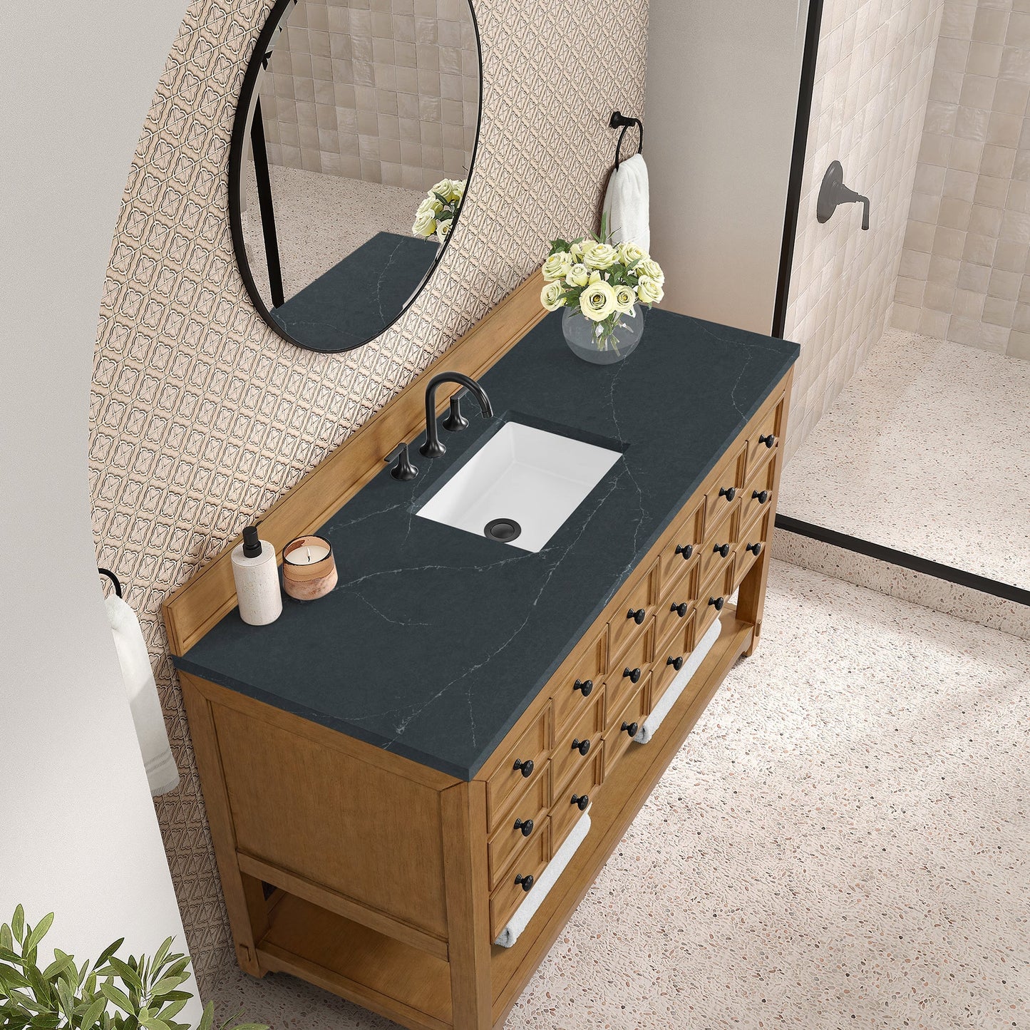 
                  
                    Malibu 60" Single Bathroom Vanity Single Bathroom Vanity James Martin Vanities Charcoal Soapstone Silestone 
                  
                