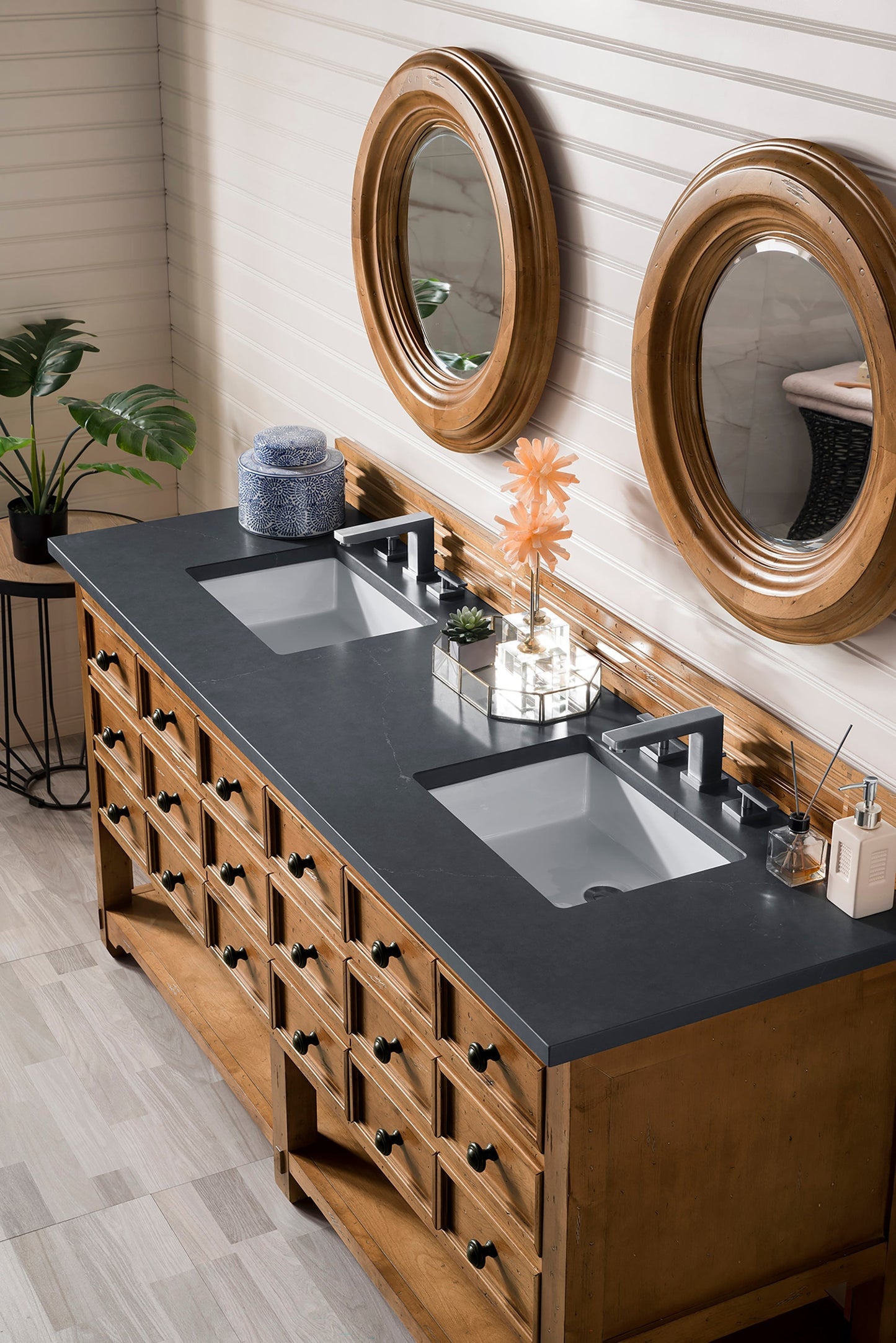 
                  
                    Malibu 72" Double Bathroom Vanity Double bathroom Vanity James Martin Vanities Charcoal Soapstone Silestone 
                  
                