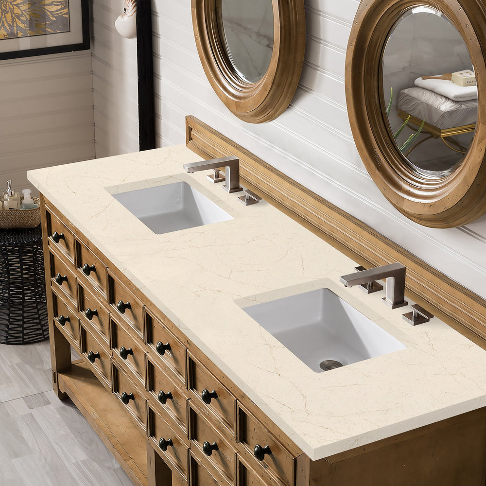 
                  
                    Malibu 72" Double Bathroom Vanity Double bathroom Vanity James Martin Vanities Eternal Marfil Silestone 
                  
                