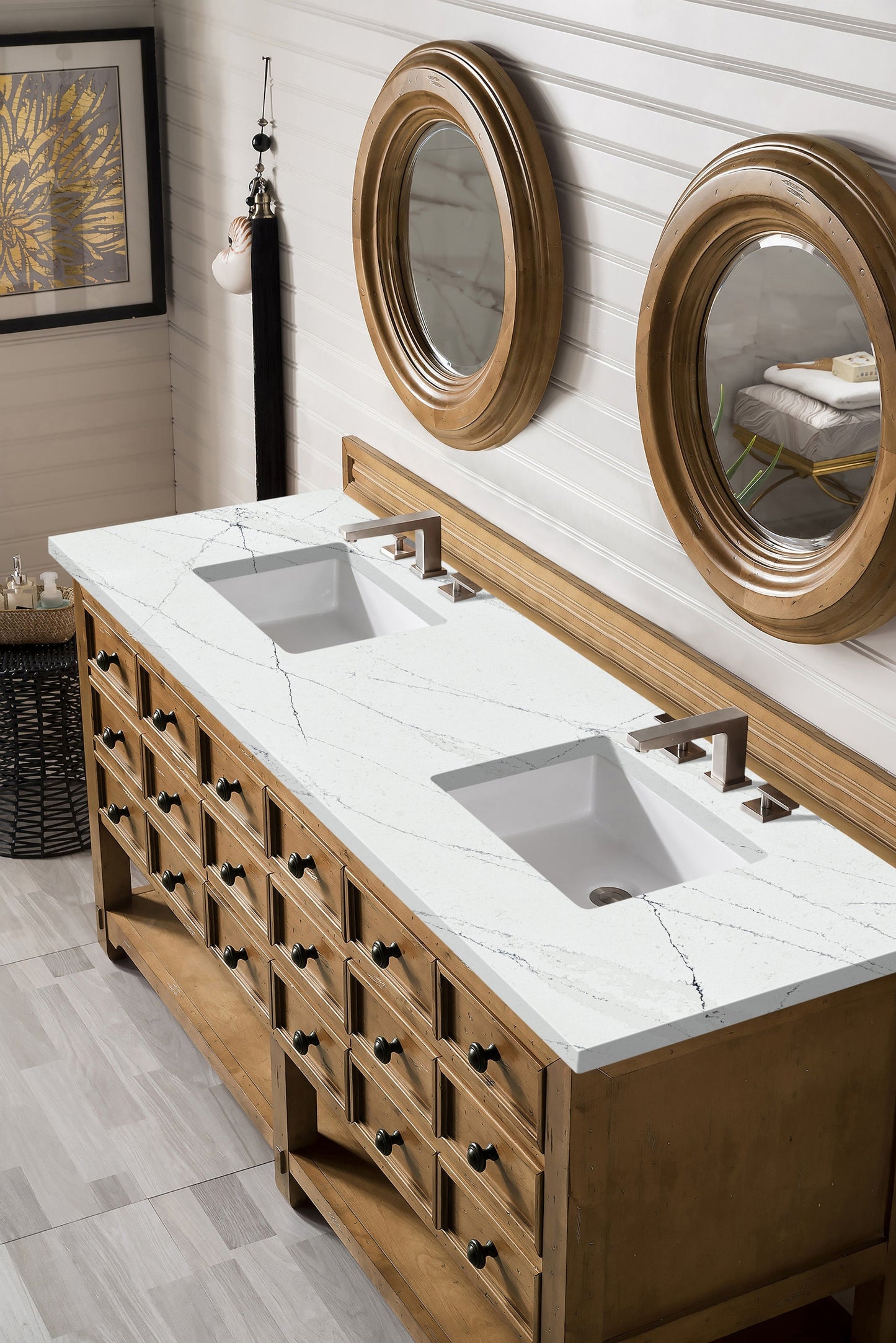 
                  
                    Malibu 72" Double Bathroom Vanity Double bathroom Vanity James Martin Vanities Ethereal Noctis Silestone 
                  
                