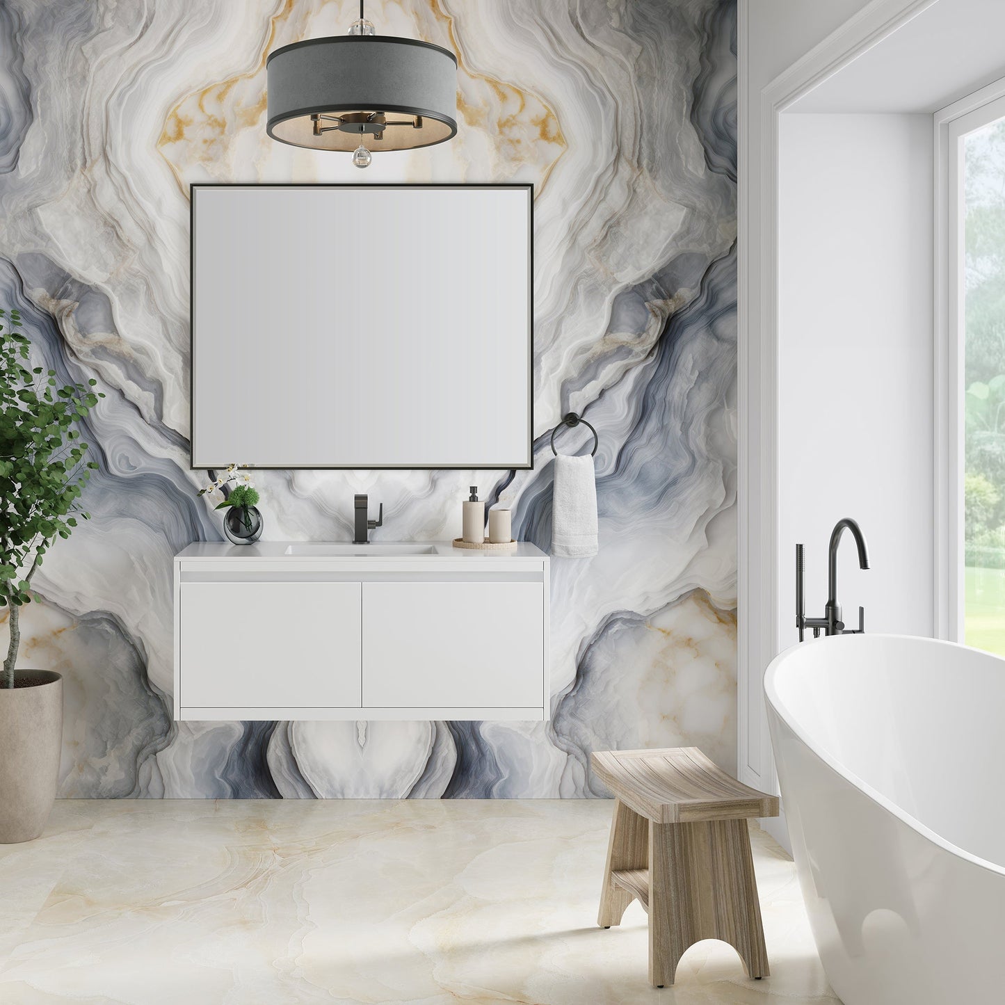 
                  
                    Mantova 47.3" Single Vanity Cabinet, Glossy White Single Bathroom Vanity James Martin Vanities 
                  
                