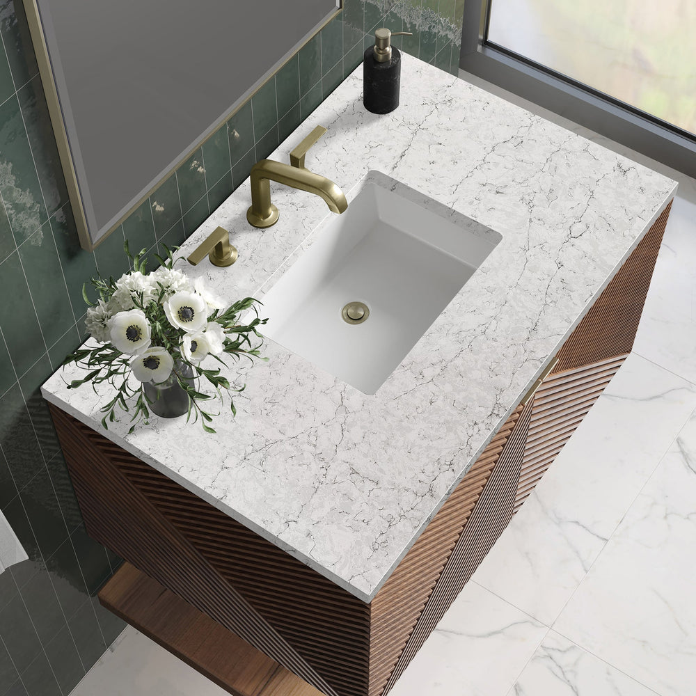 
                  
                    Marcello 36" Vanity in Chestnut Single Bathroom Vanity James Martin Vanities Eternal Jasmine Silestone 
                  
                