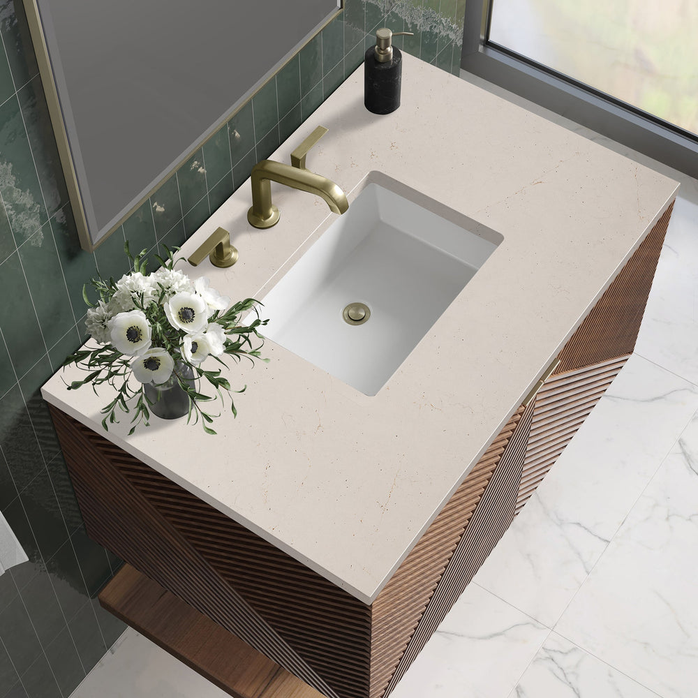 
                  
                    Marcello 36" Vanity in Chestnut Single Bathroom Vanity James Martin Vanities Eternal Marfil Silestone 
                  
                