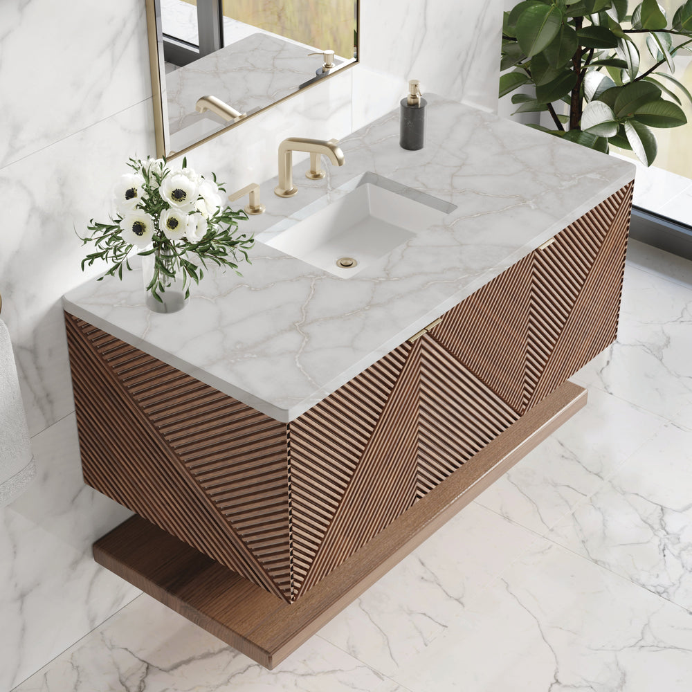 
                  
                    Marcello 48" Single Vanity in Chestnut Single Bathroom Vanity James Martin Vanities Victorian Silver Silestone 
                  
                