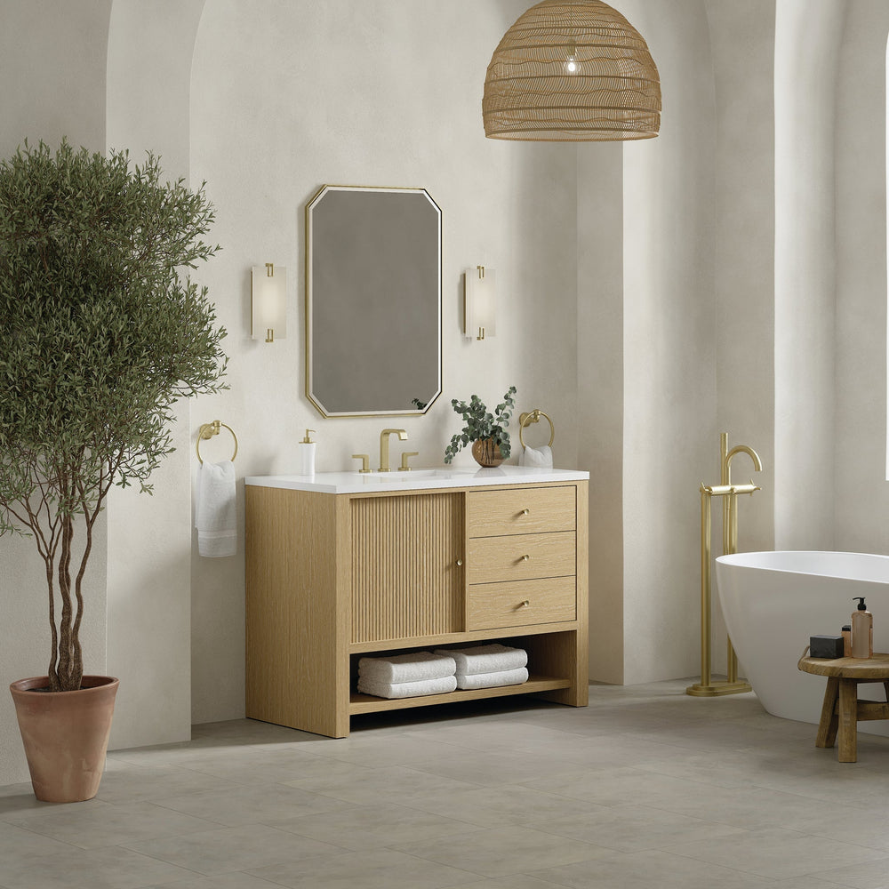 
                  
                    Marigot Single 48" Single Vanity in Sunwashed Oak Single Bathroom Vanity James Martin Vanities 
                  
                