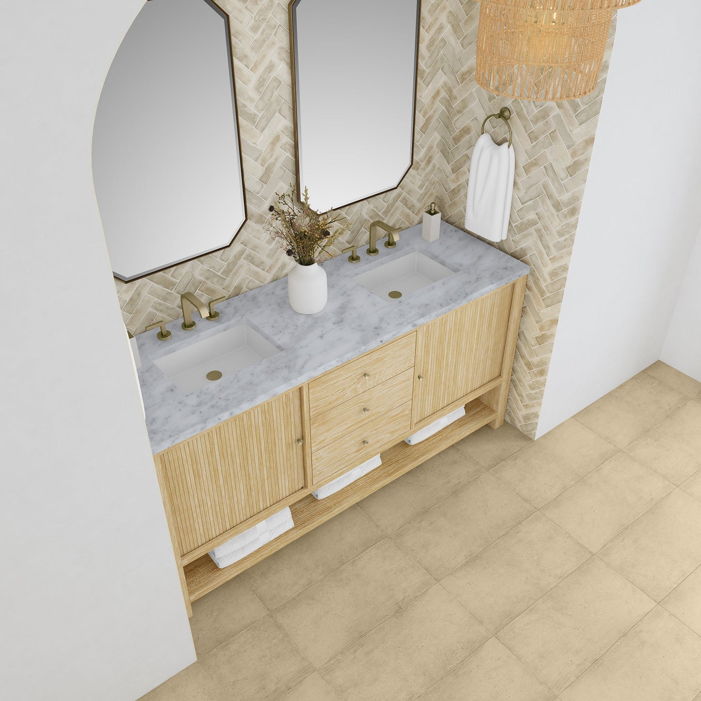 
                  
                    Marigot Single 72" Double Vanity Double bathroom Vanity James Martin Vanities Carrara White Marble 
                  
                