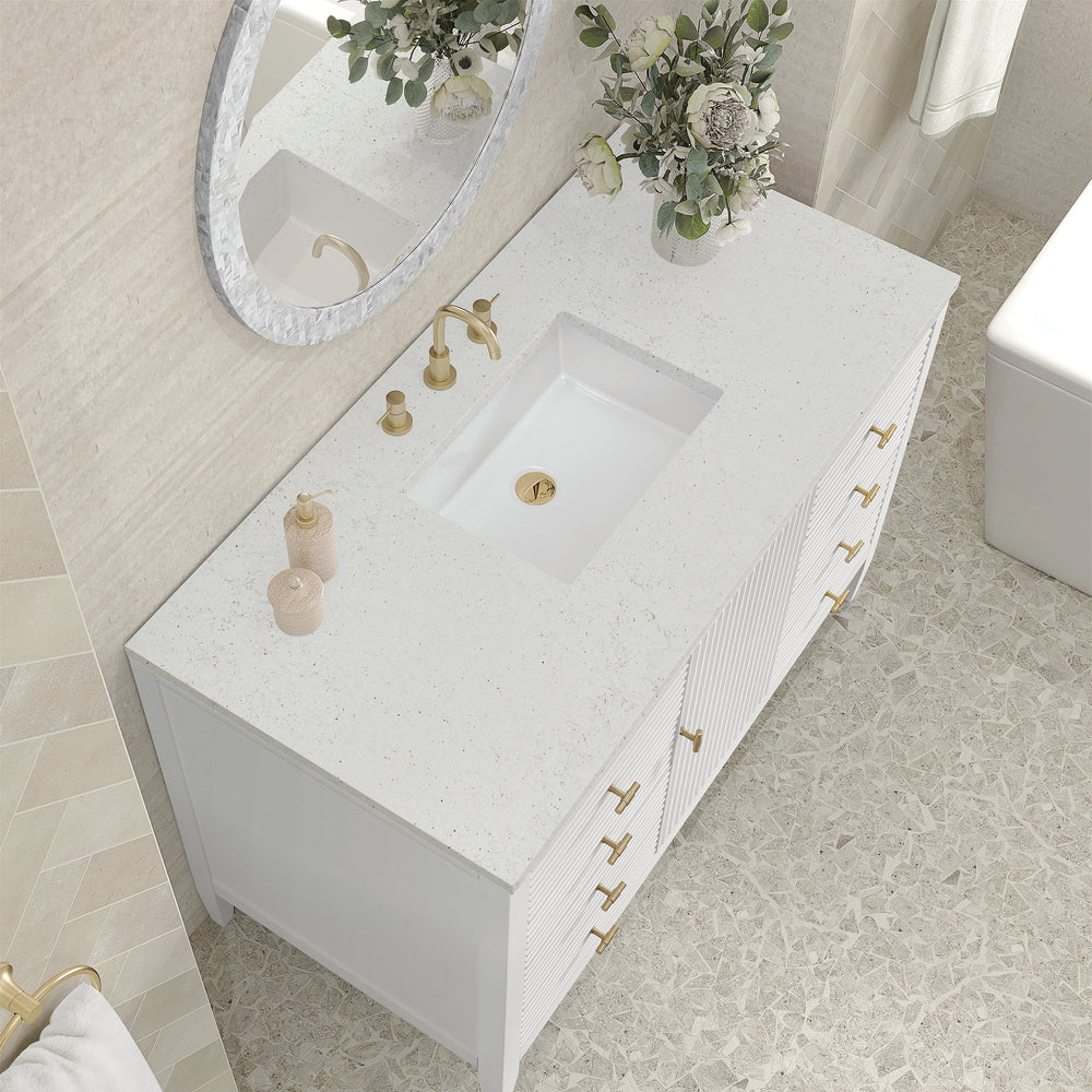 
                  
                    Myrrin 48" Single Vanity in Bright White Single Bathroom Vanity James Martin Vanities Lime Delight Silestone 
                  
                