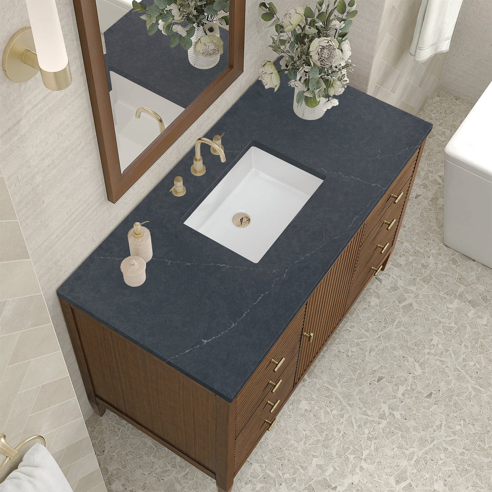 
                  
                    Myrrin 48" Single Vanity in Mid-Century Walnut Single Bathroom Vanity James Martin Vanities Charcoal Soapstone Silestone 
                  
                