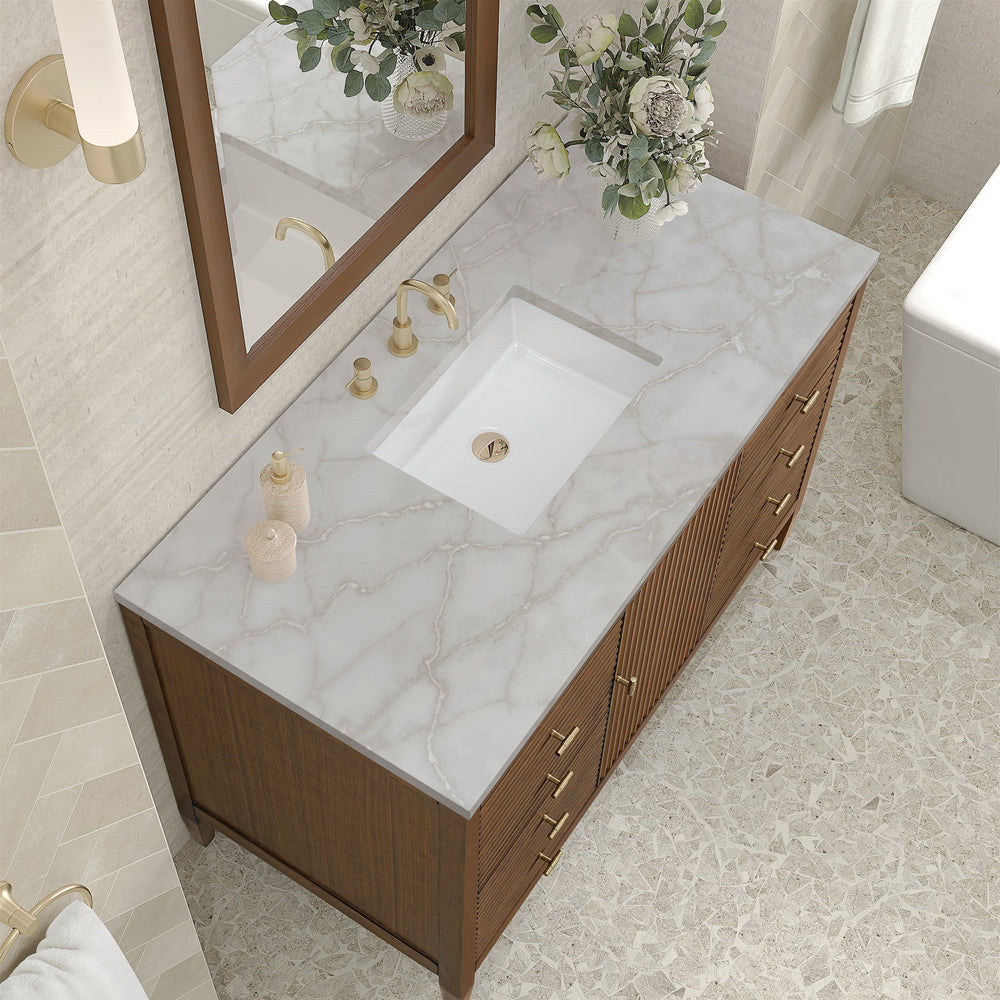 
                  
                    Myrrin 48" Single Vanity in Mid-Century Walnut Single Bathroom Vanity James Martin Vanities Victorian Silver Silestone 
                  
                