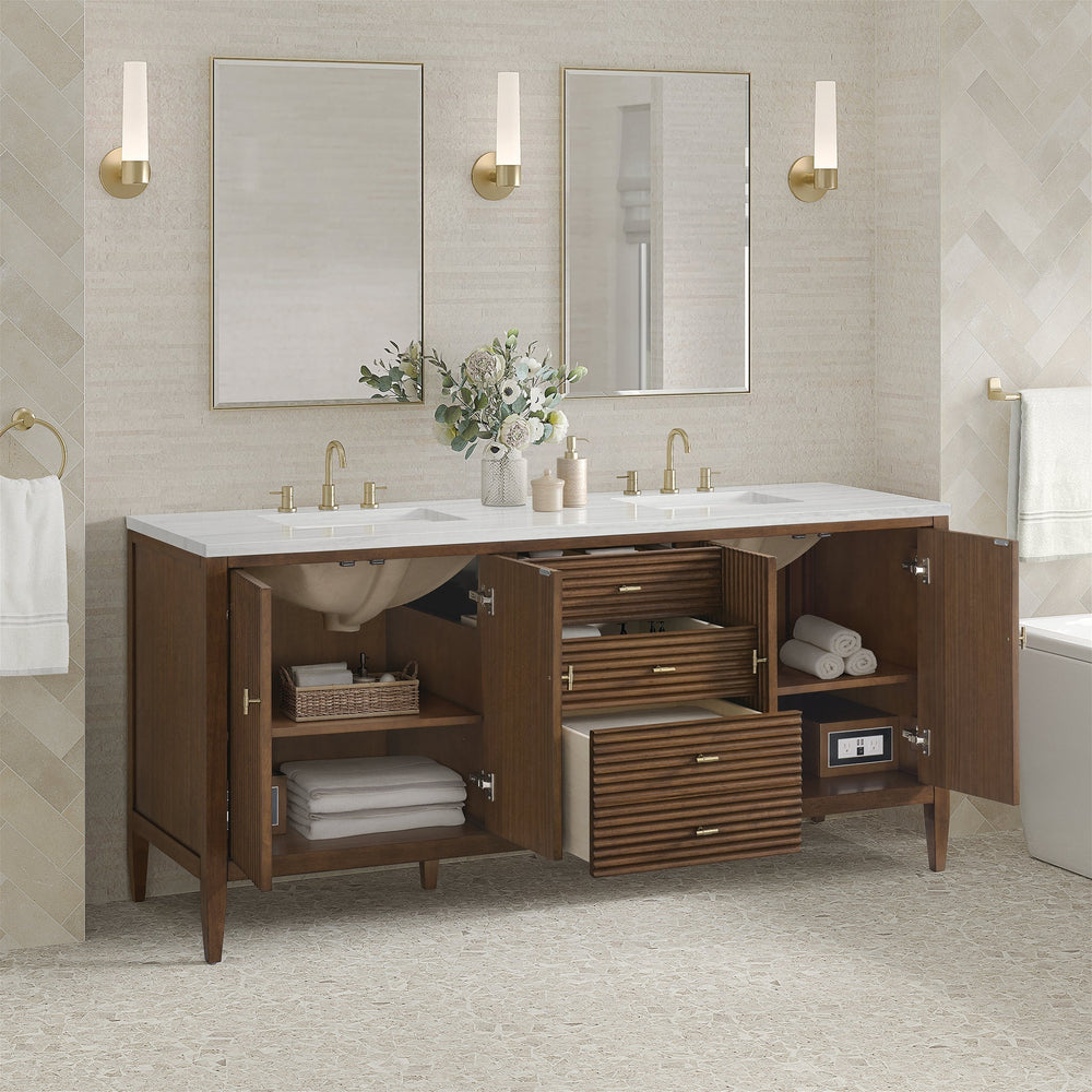 Myrrin Mid Century Modern Bathroom Vanity Walnut