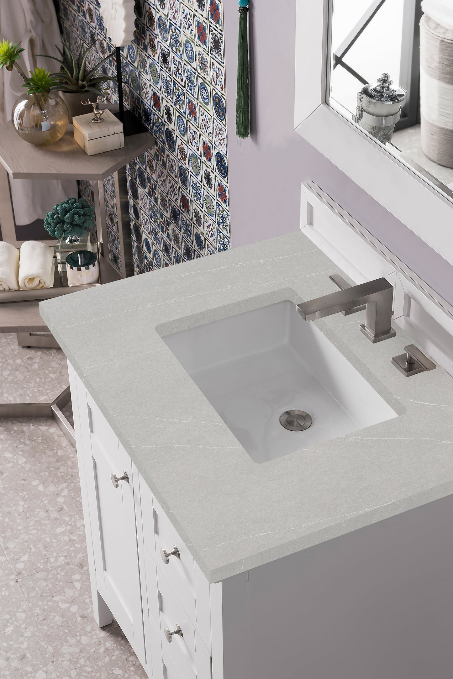 
                  
                    Palisades 30" Single Bathroom Vanity Single Bathroom Vanity James Martin Vanities Eternal Serena Quartz 
                  
                